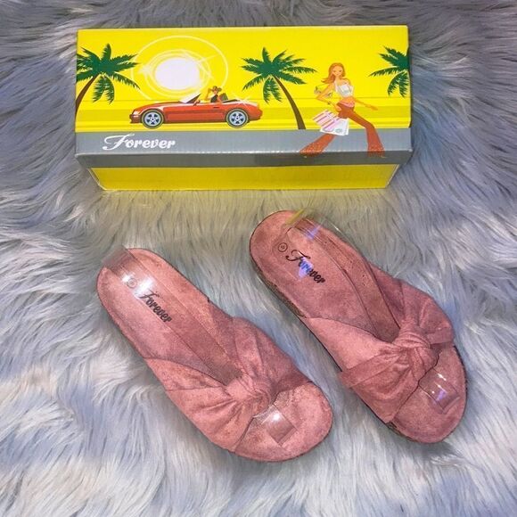 FOREVER Mauve Pink Bow Sandals - Picture 3 of 5